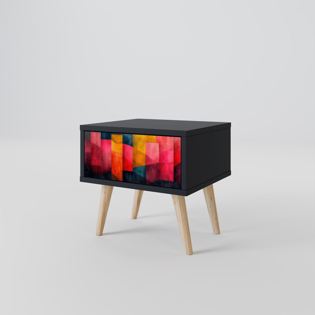 Table de chevet COLORFUL SOUNDS en finition noire