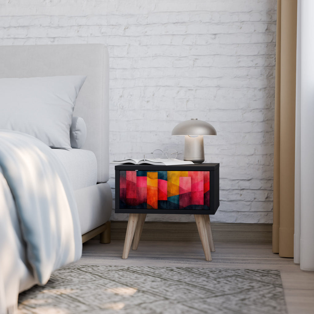 Table de chevet COLORFUL SOUNDS en finition noire