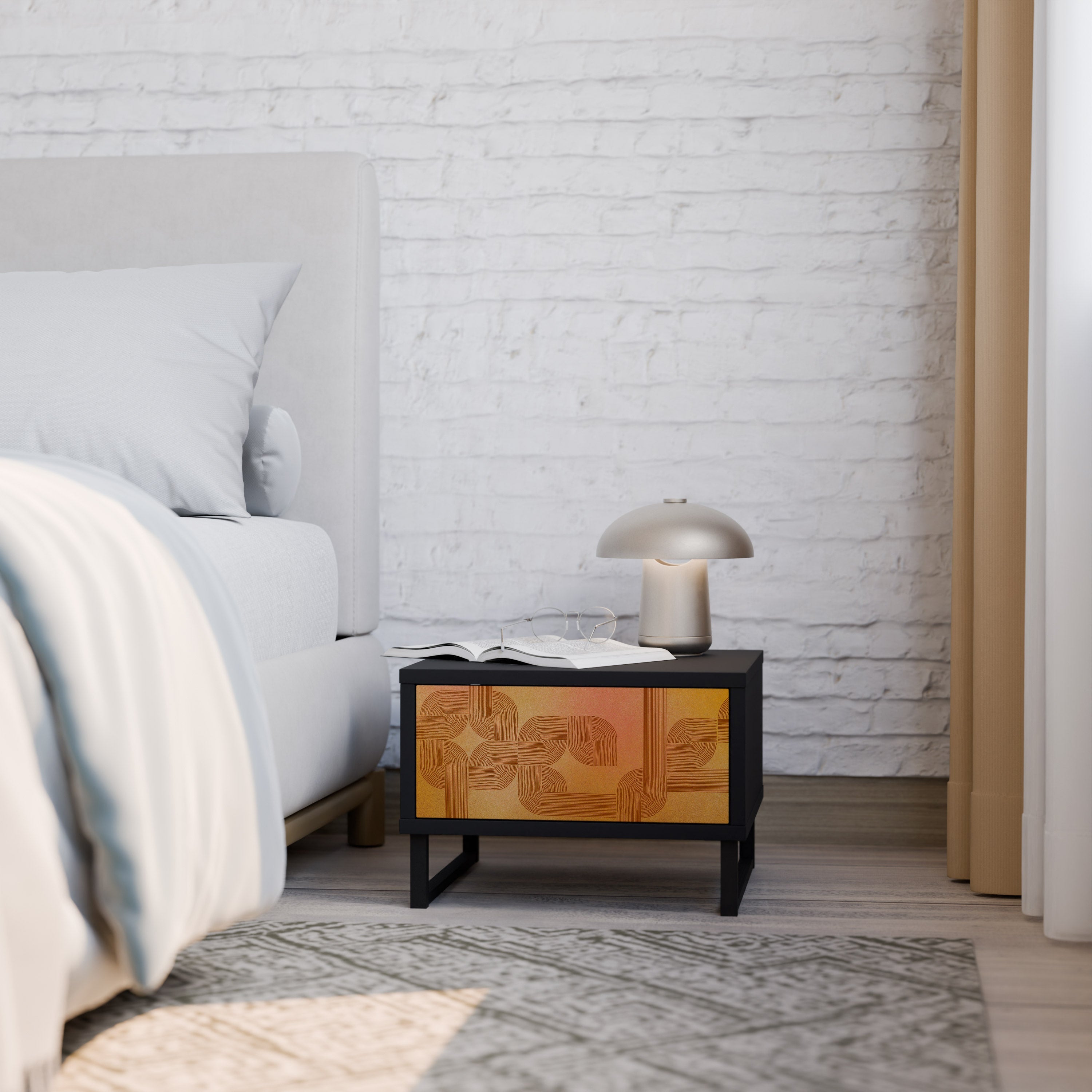 Table de chevet STRENGTHENING RELATION en finition noire