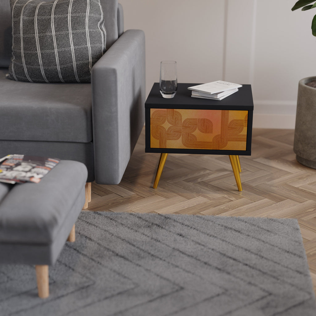 Table de chevet STRENGTHENING RELATION en finition noire