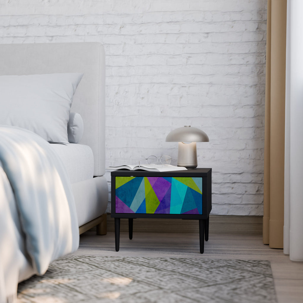 Table de chevet COLD SHOWCASE en finition noire