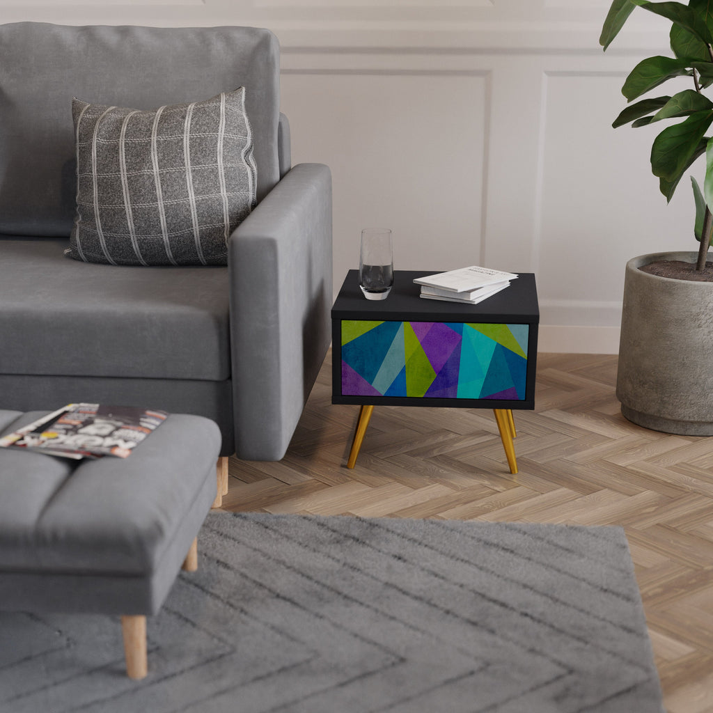 Table de chevet COLD SHOWCASE en finition noire