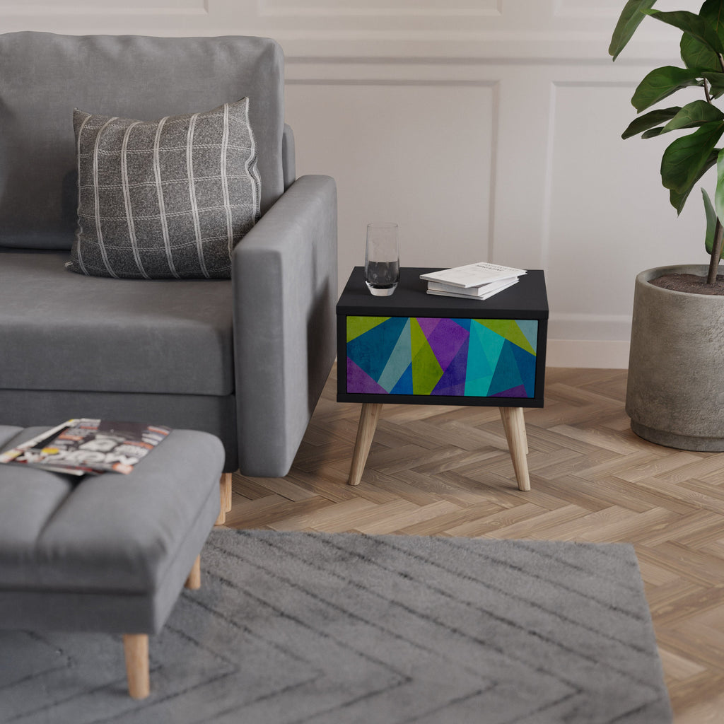 Table de chevet COLD SHOWCASE en finition noire