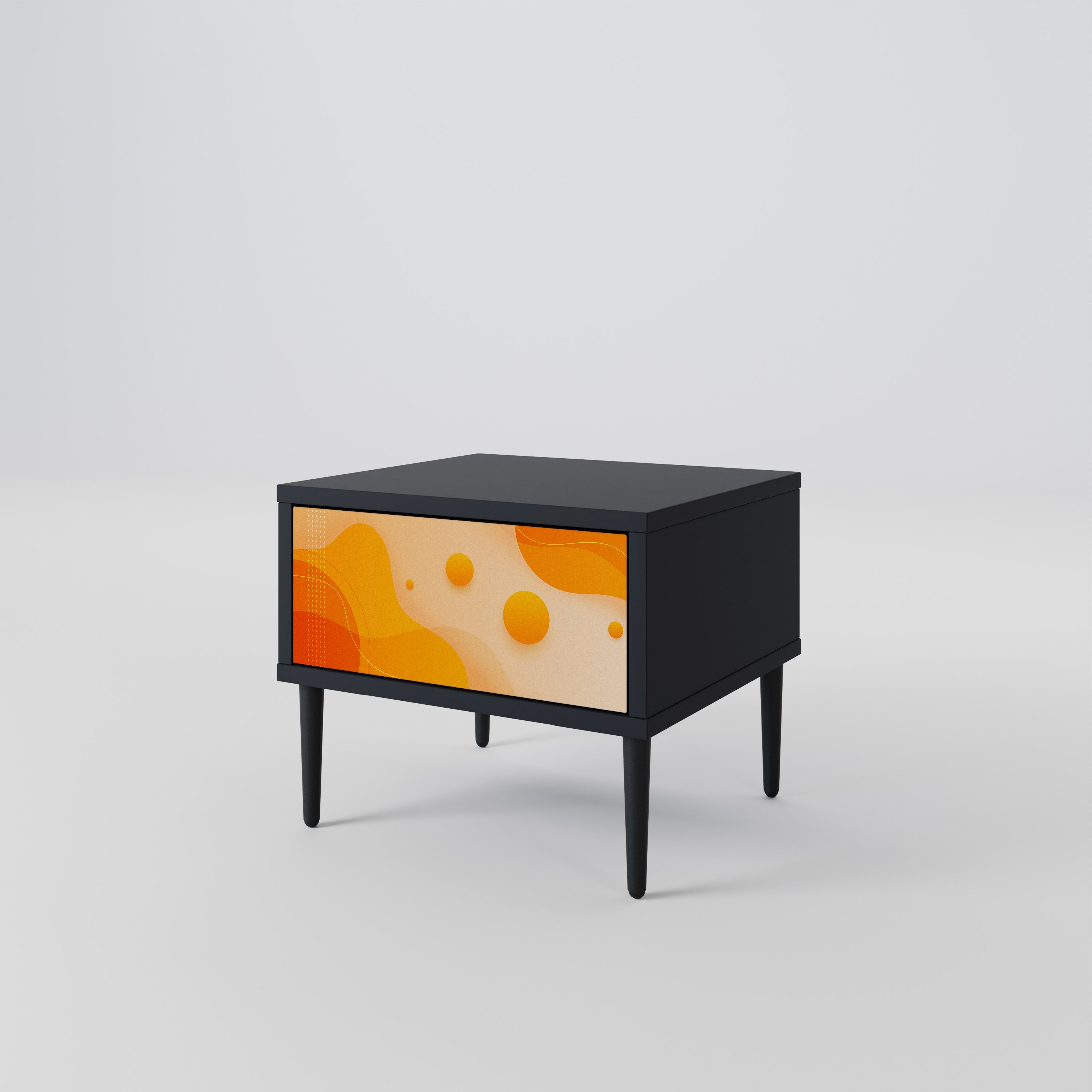 Table de chevet ORANGE ARRANGEMENT en finition noire