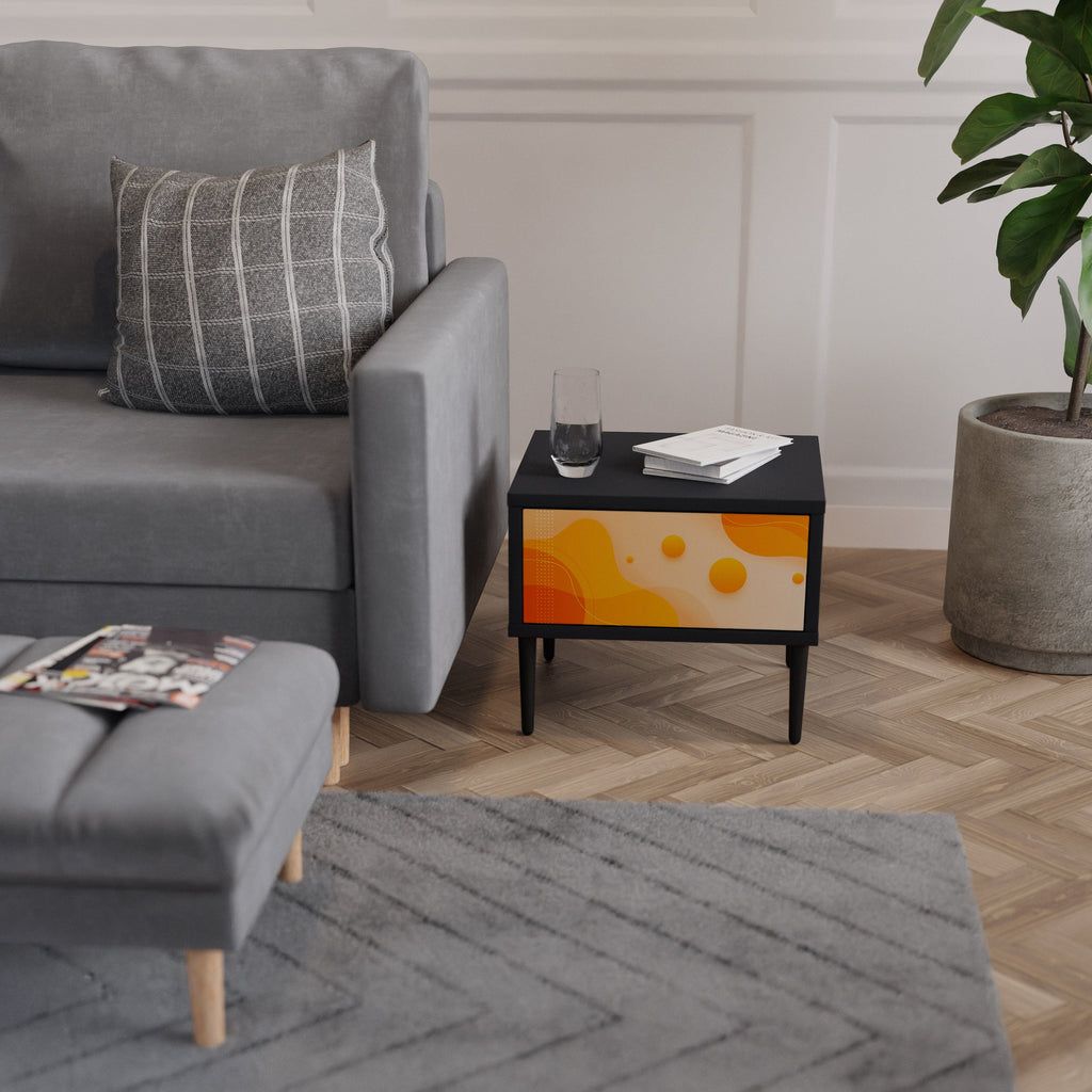 Table de chevet ORANGE ARRANGEMENT en finition noire