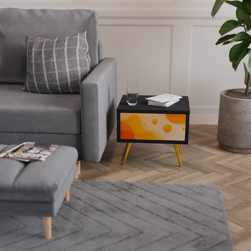 Table de chevet ORANGE ARRANGEMENT en finition noire