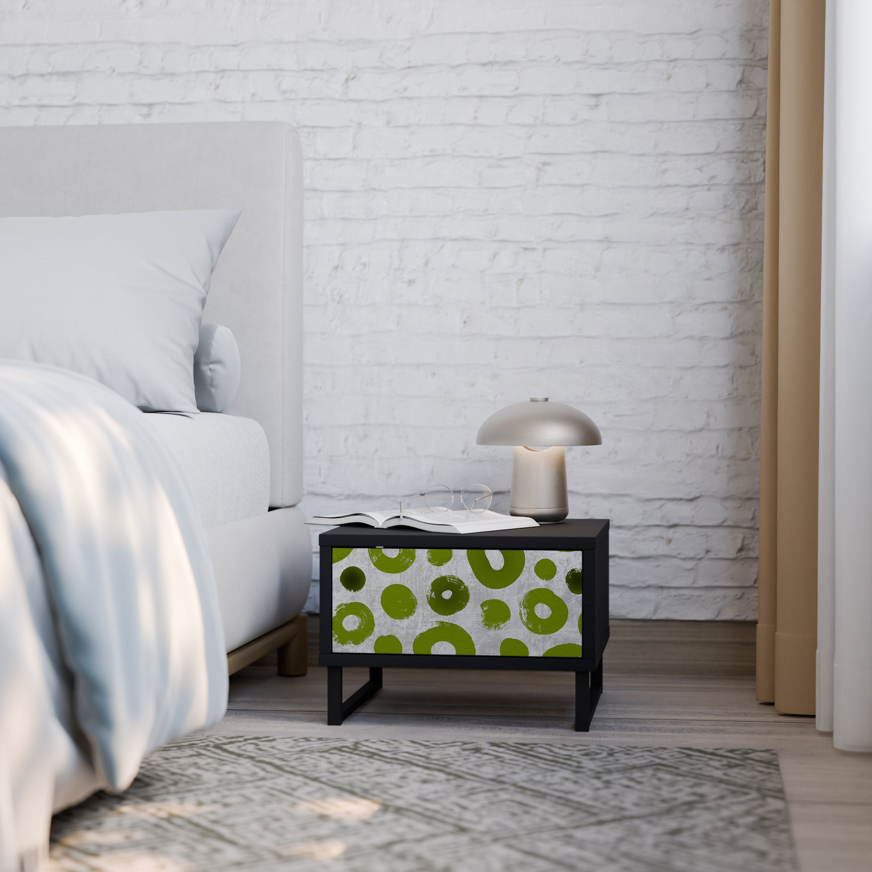 Table de chevet GREEN RHAPSODY en finition noire