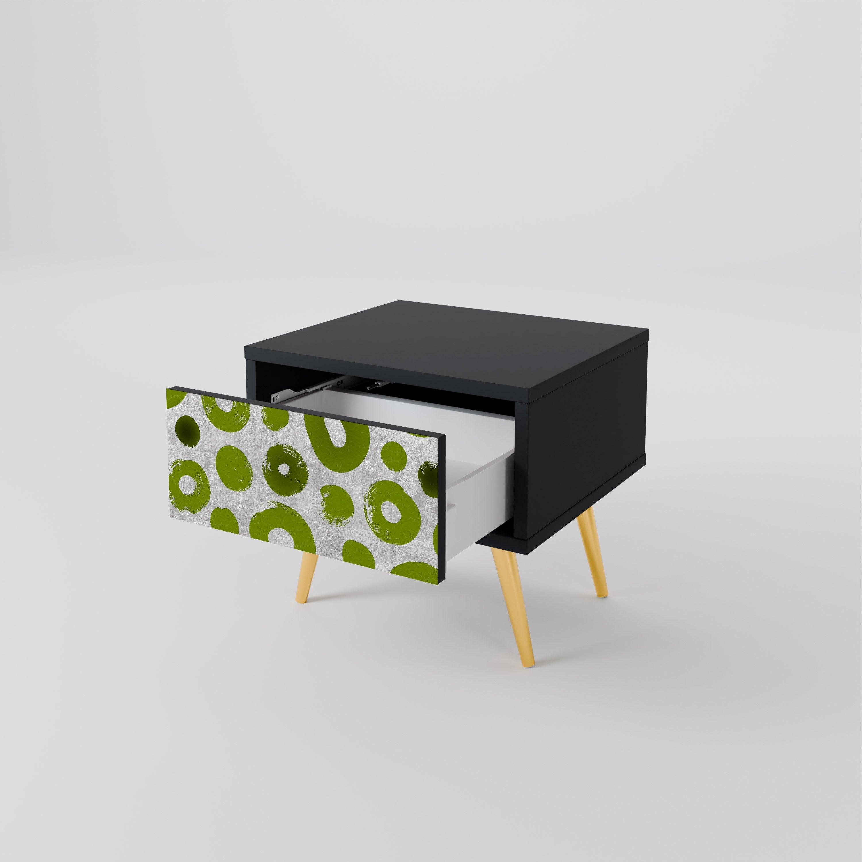 Table de chevet GREEN RHAPSODY en finition noire
