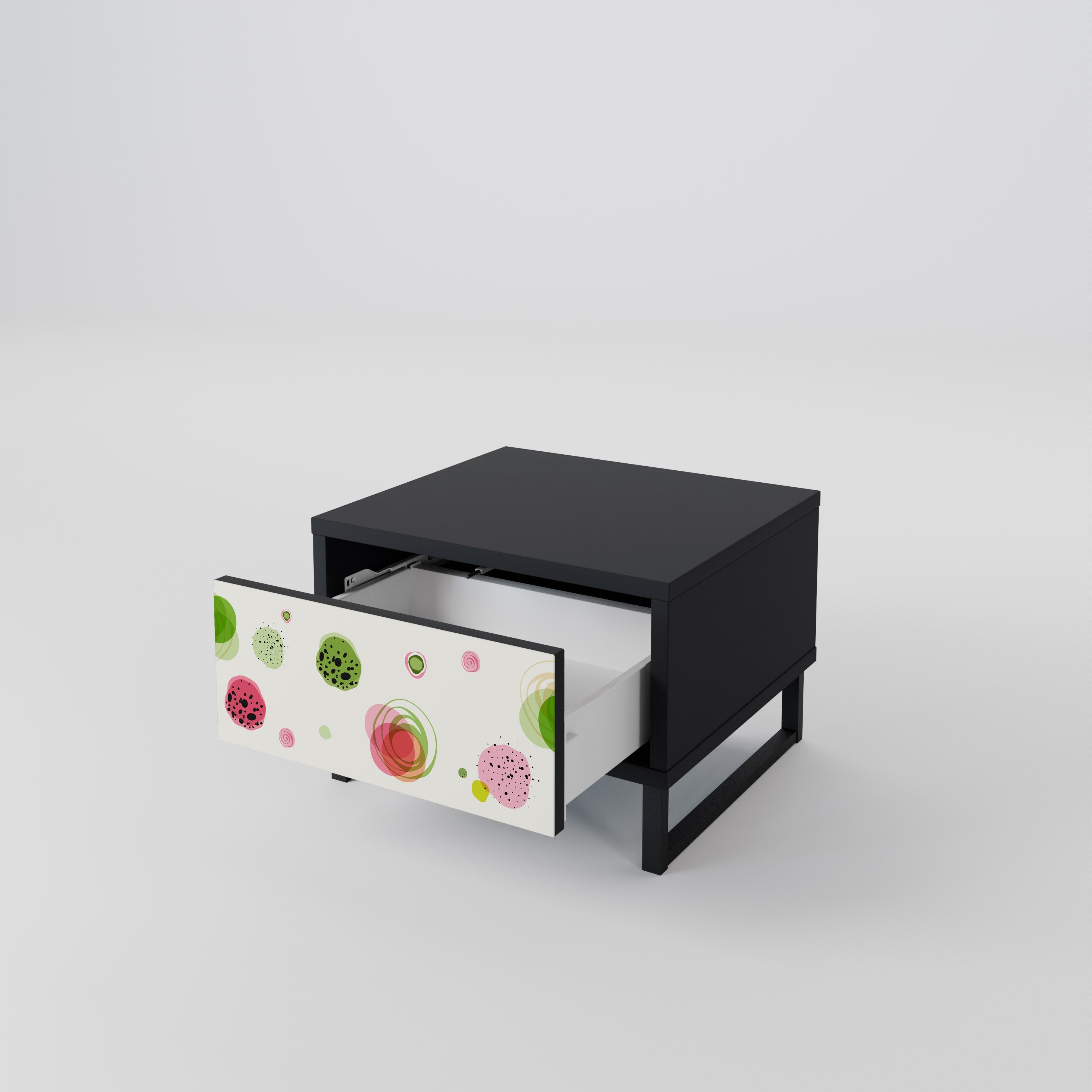 Table de chevet COLORFUL COSMOS en finition noire