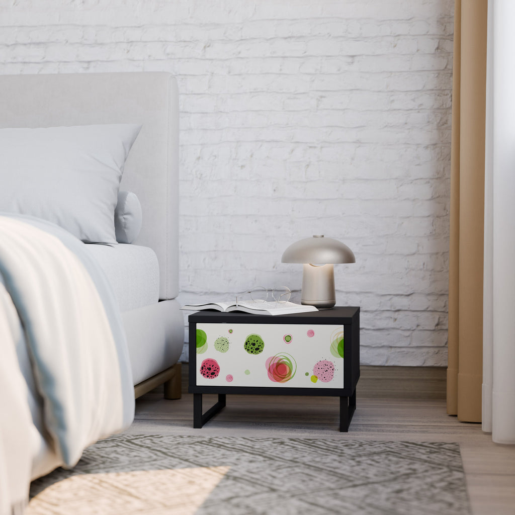 Table de chevet COLORFUL COSMOS en finition noire