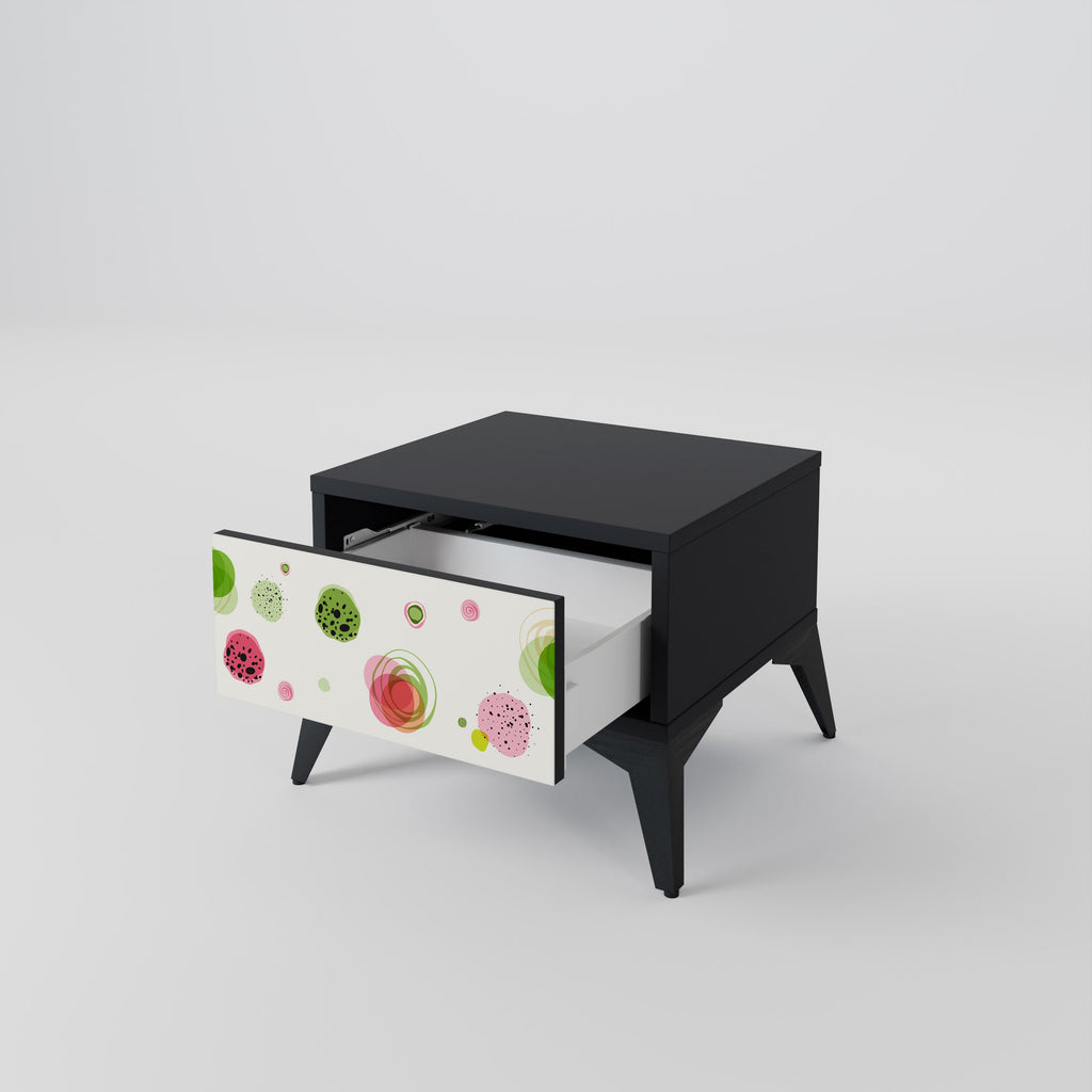 Table de chevet COLORFUL COSMOS en finition noire