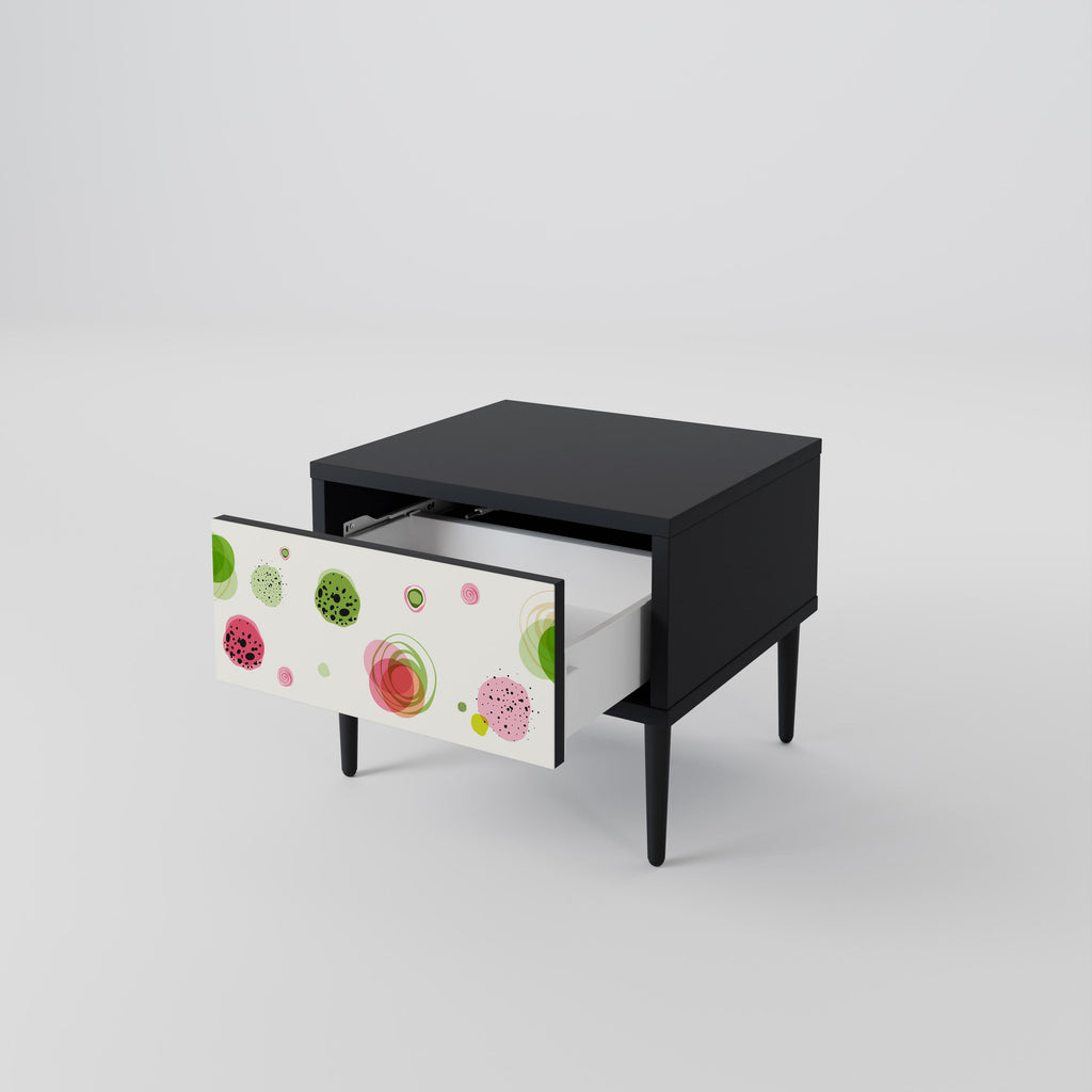 Table de chevet COLORFUL COSMOS en finition noire
