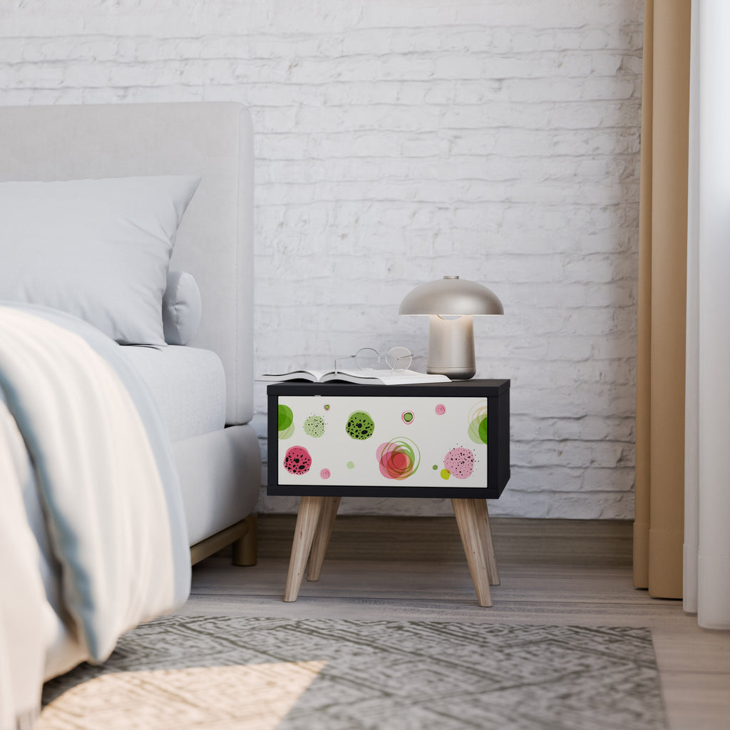 Table de chevet COLORFUL COSMOS en finition noire