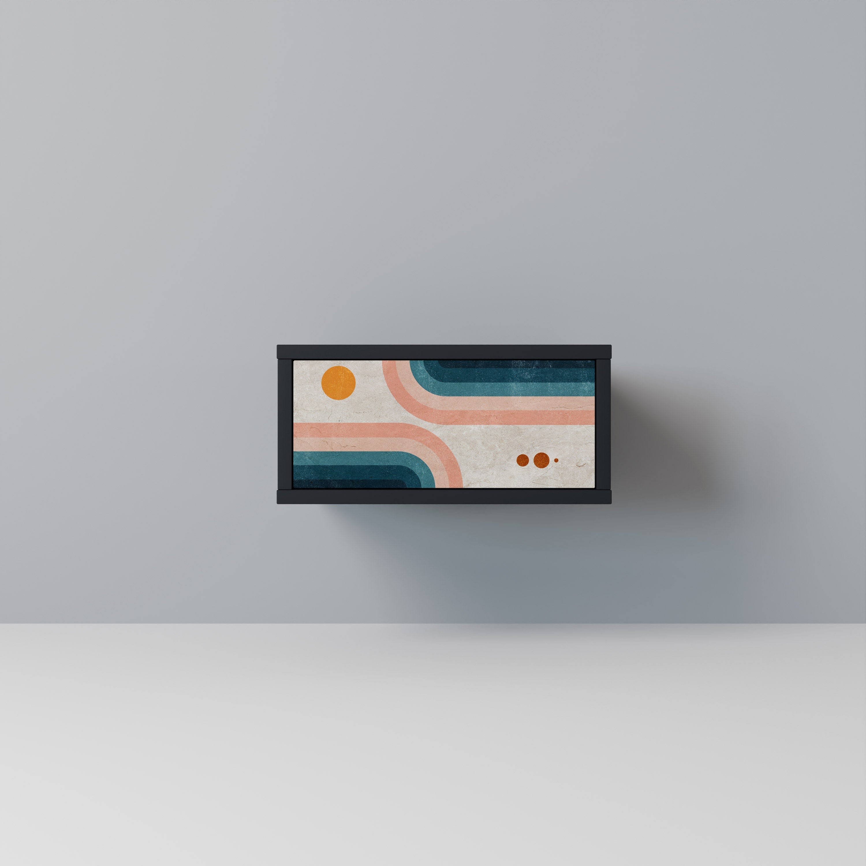 Table de chevet TWO HALVES en finition noire