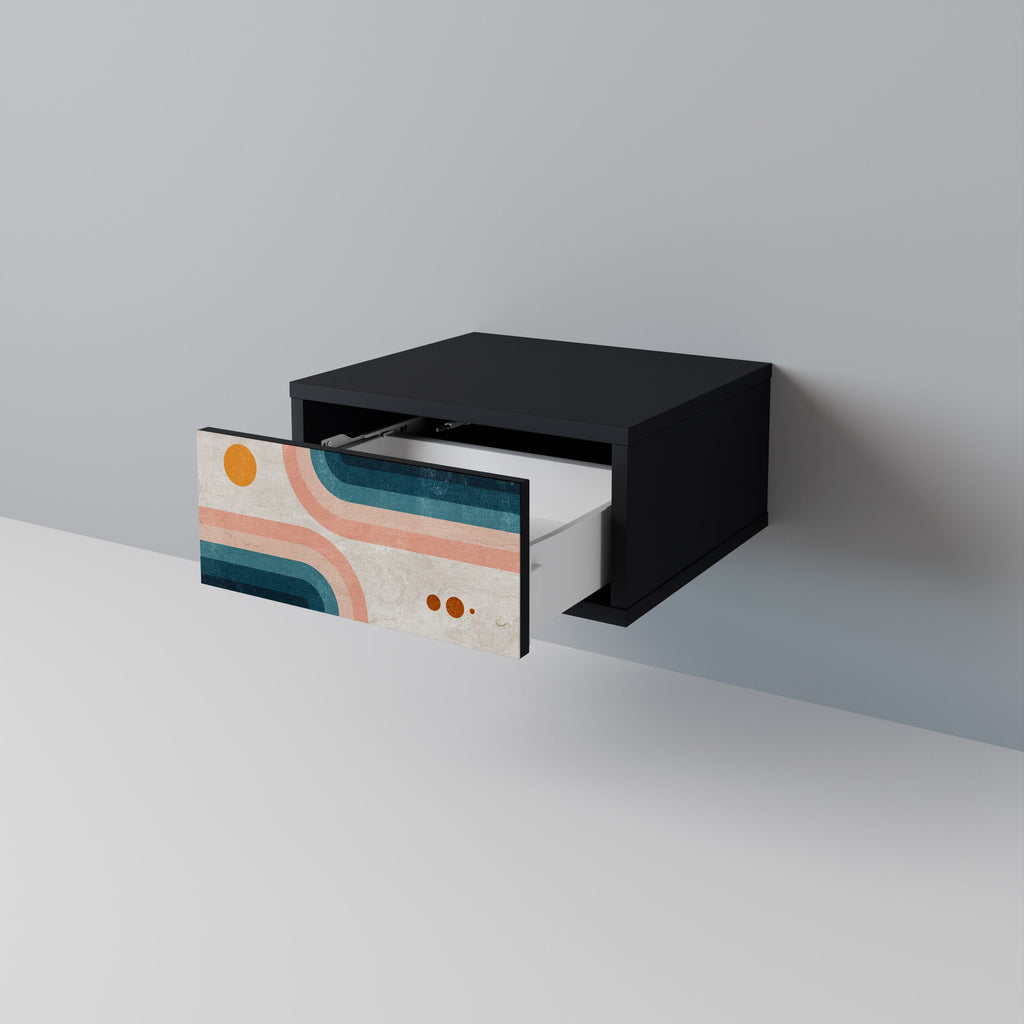 Table de chevet TWO HALVES en finition noire