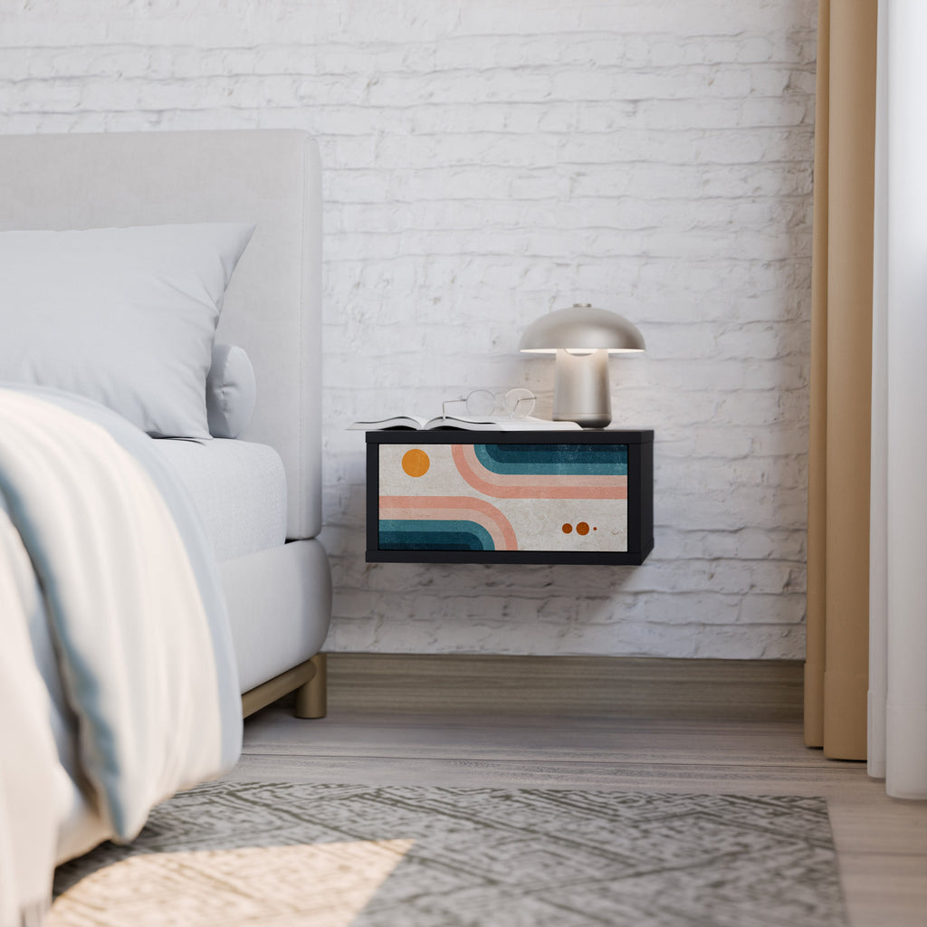 Table de chevet TWO HALVES en finition noire