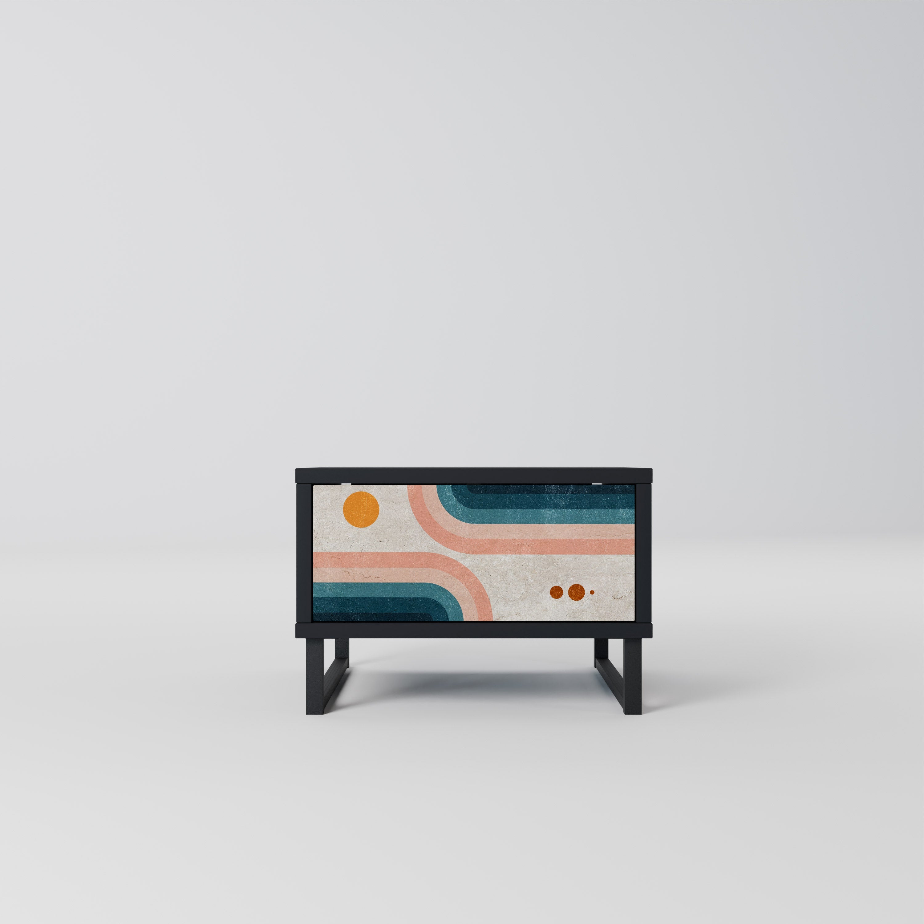 Table de chevet TWO HALVES en finition noire