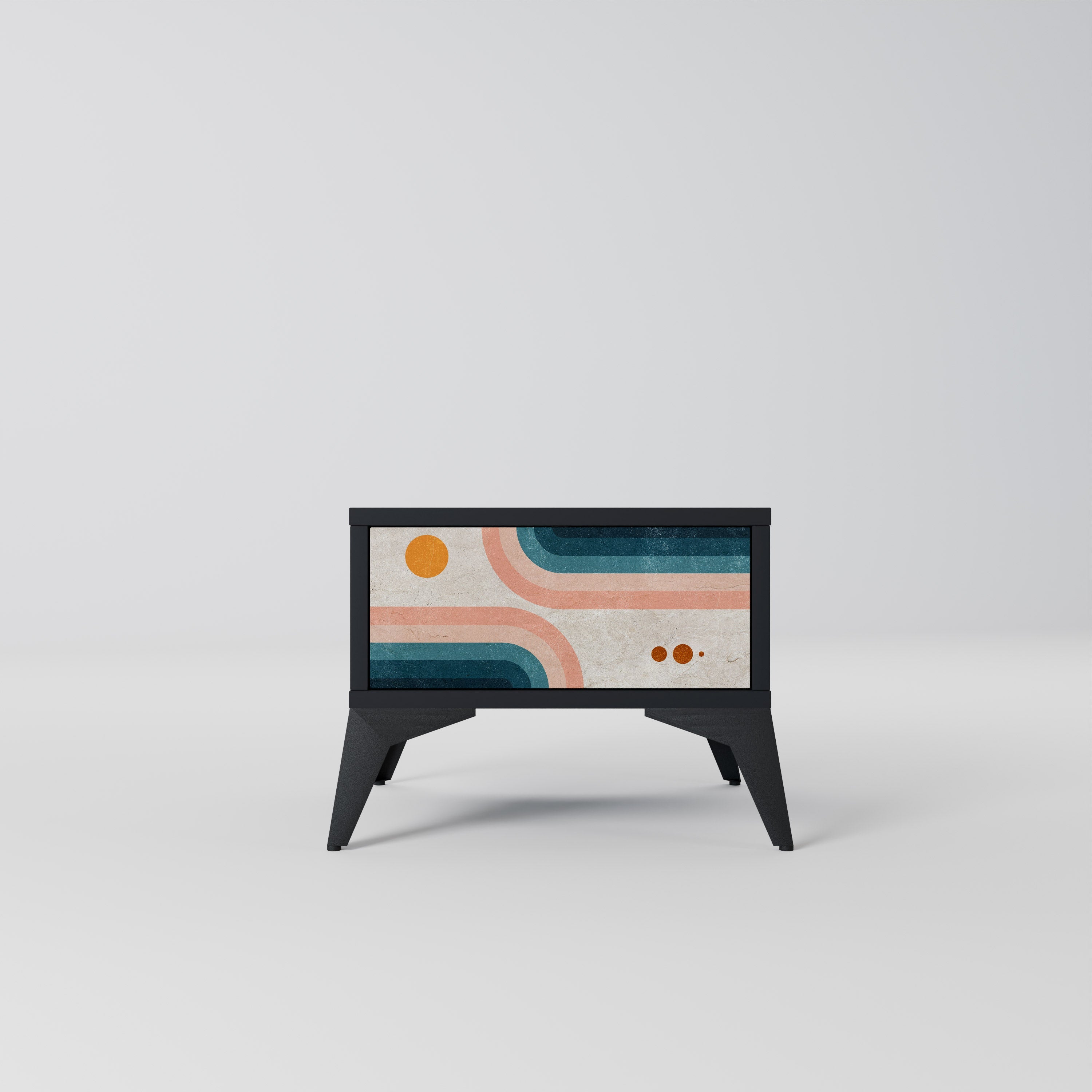 Table de chevet TWO HALVES en finition noire