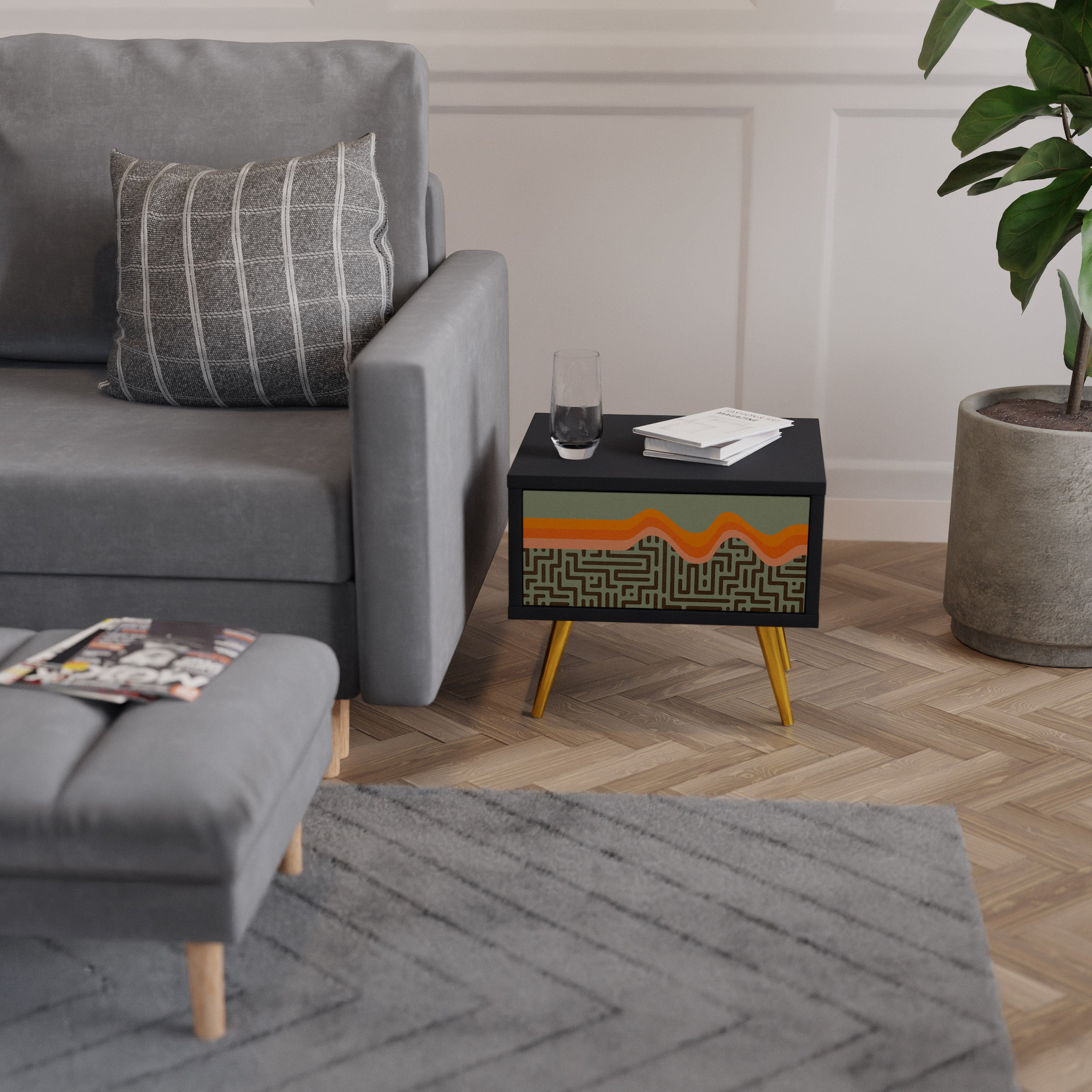 Table de chevet SIMPLE SOLUTIONS en finition noire