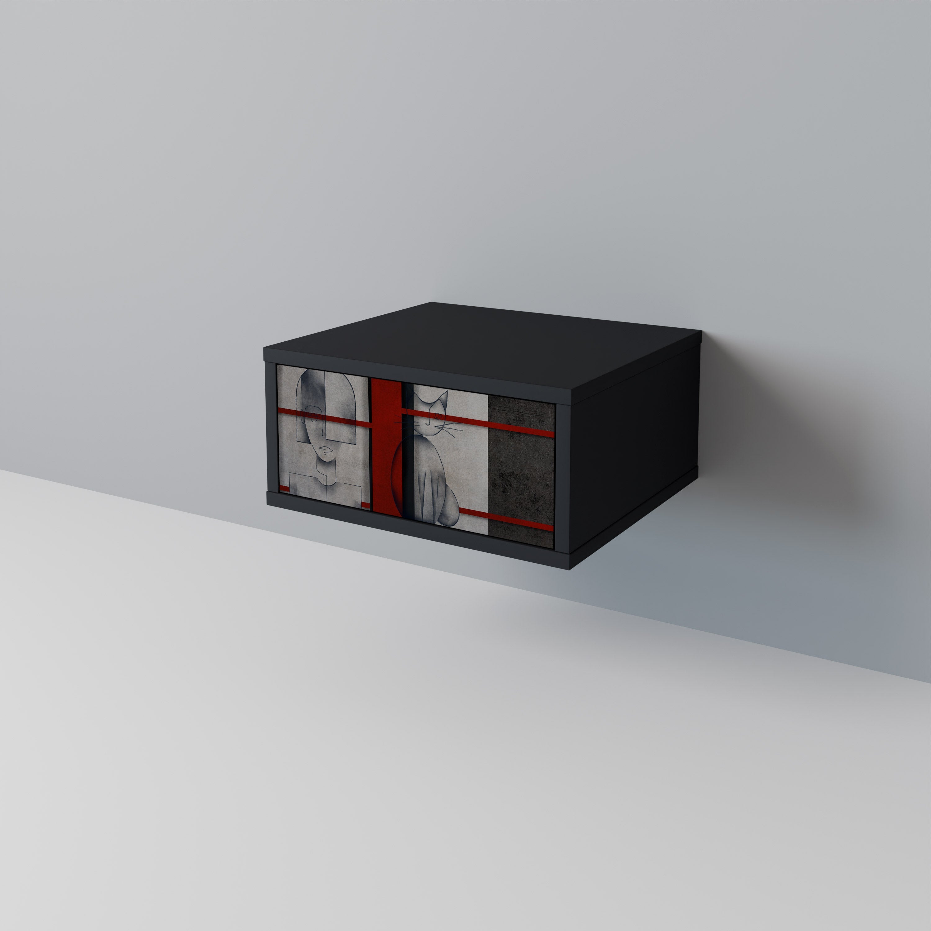 Table de chevet GRAY FIGURES en finition noire