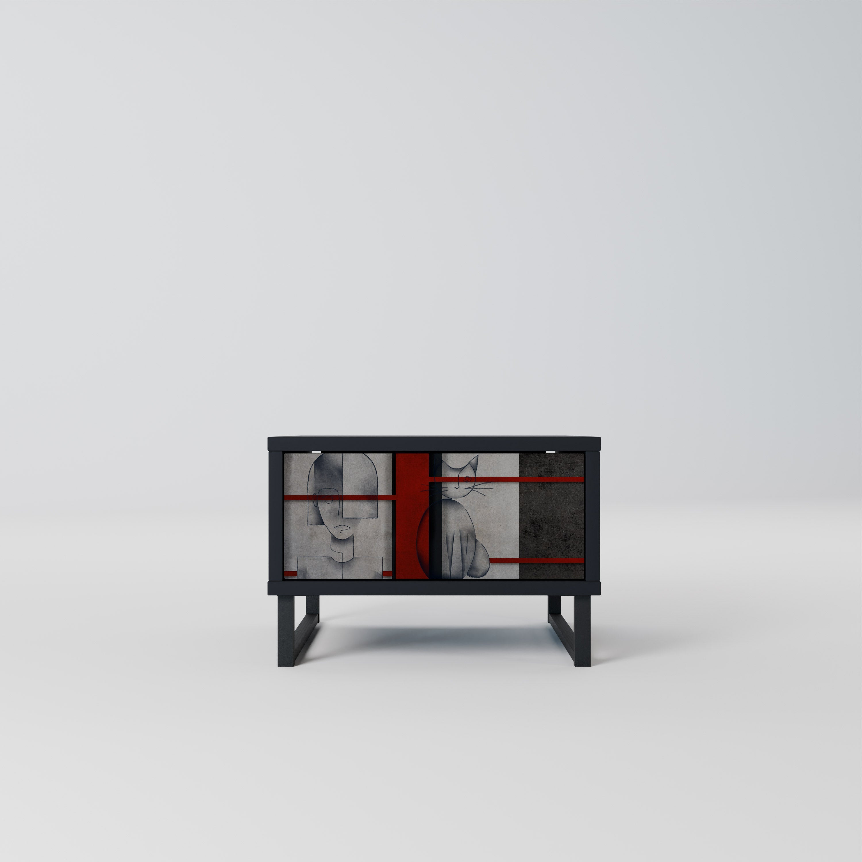 Table de chevet GRAY FIGURES en finition noire