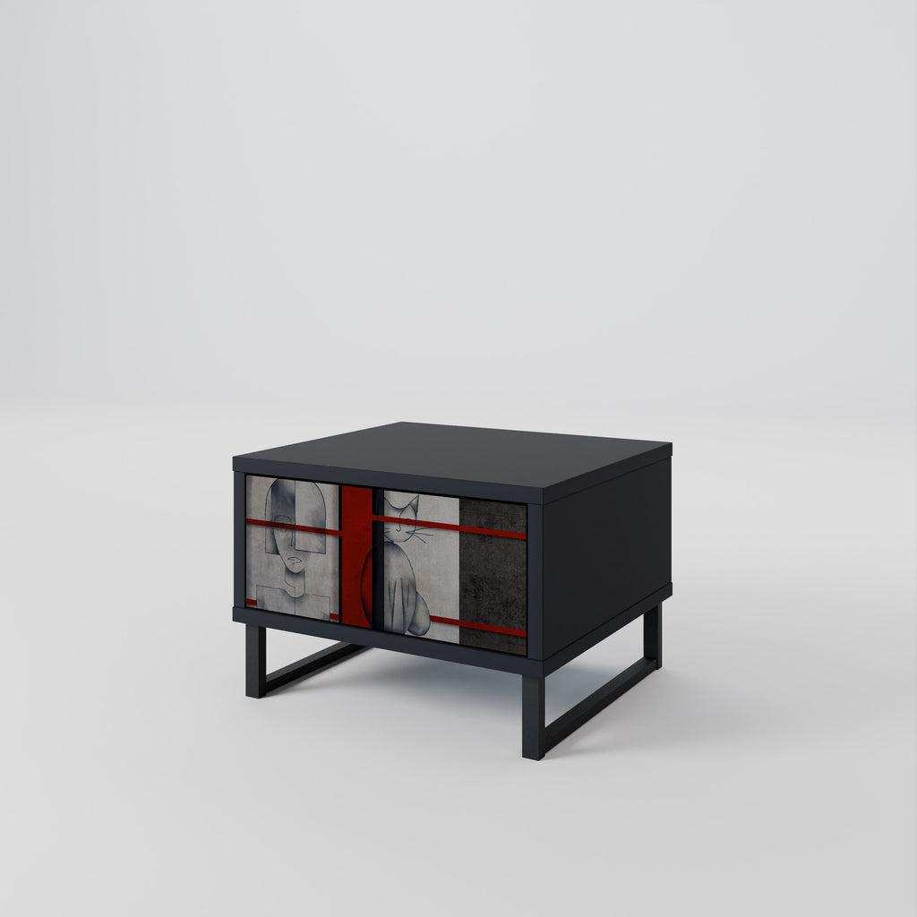 Table de chevet GRAY FIGURES en finition noire