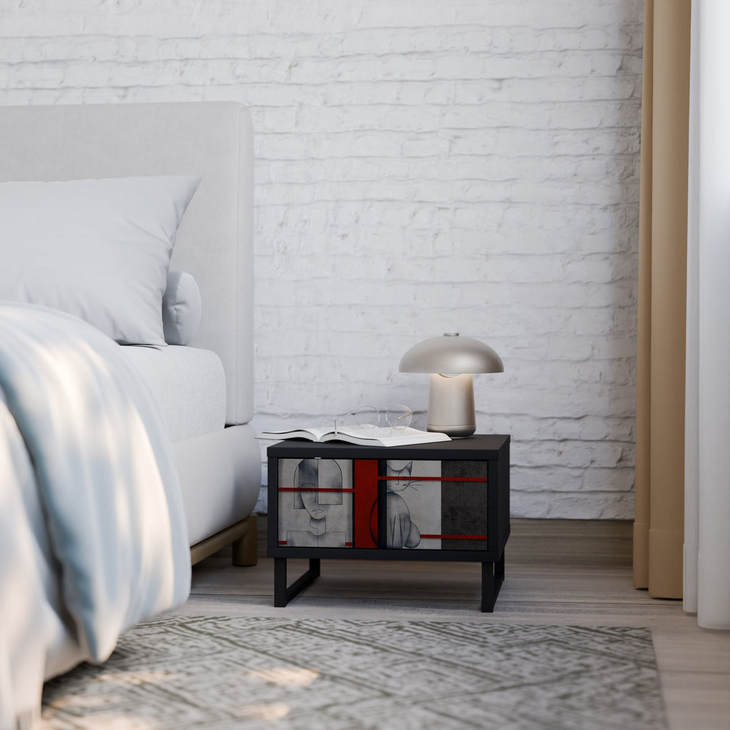 Table de chevet GRAY FIGURES en finition noire