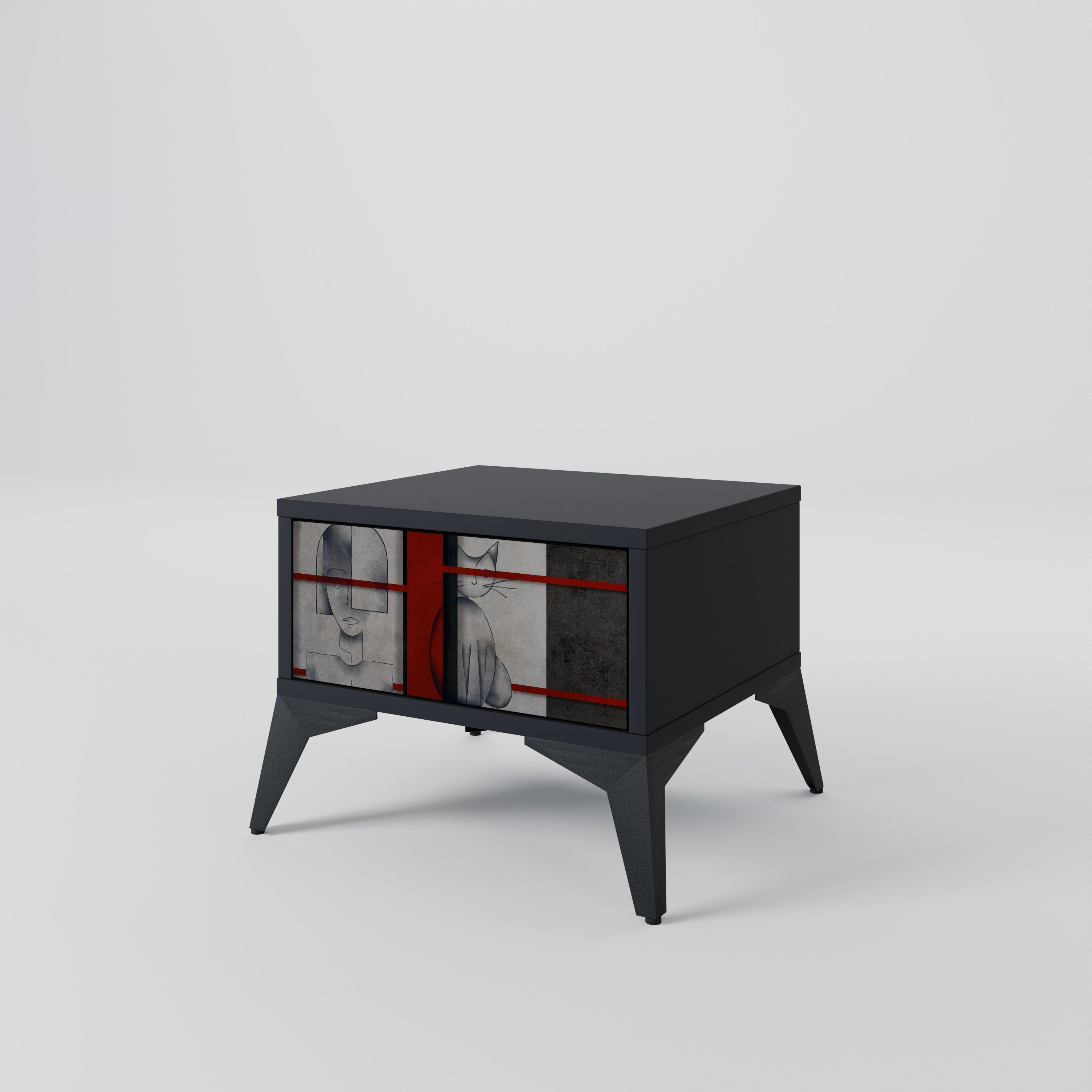 Table de chevet GRAY FIGURES en finition noire