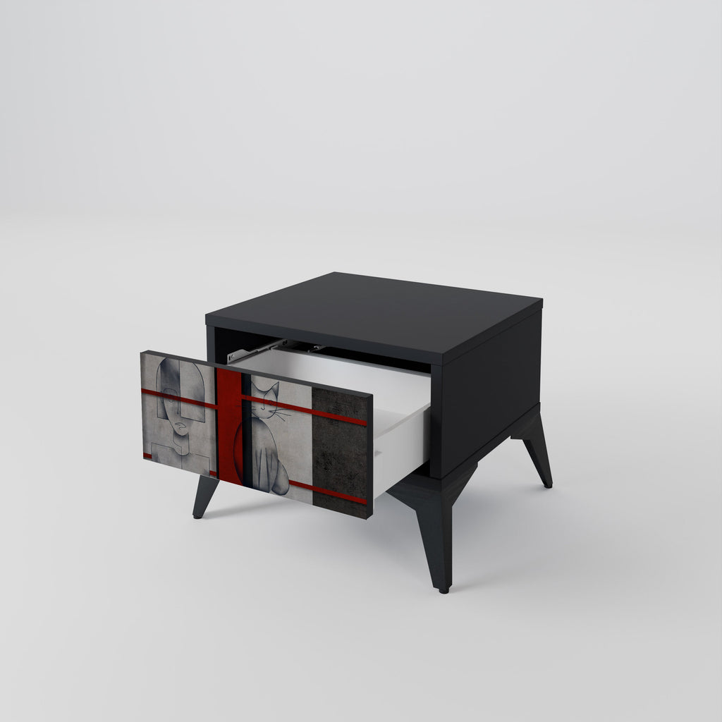 Table de chevet GRAY FIGURES en finition noire