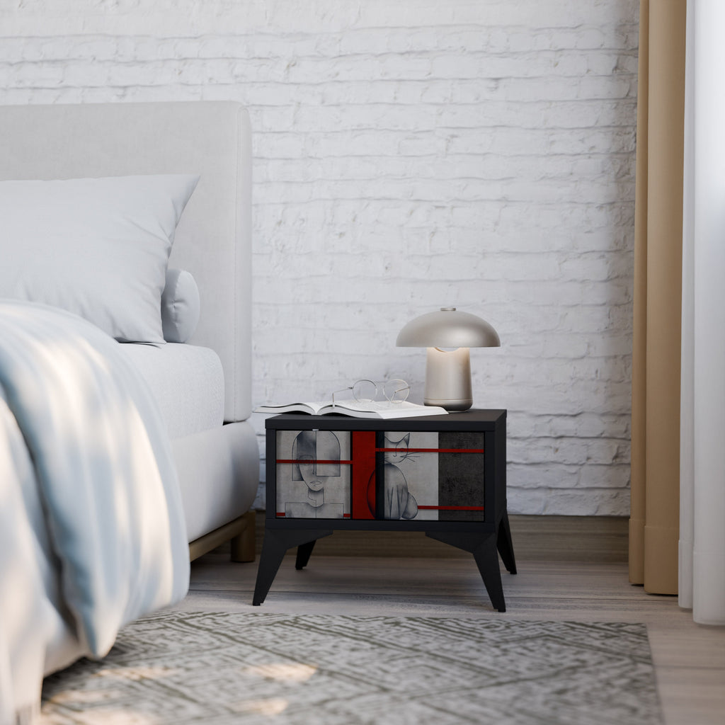 Table de chevet GRAY FIGURES en finition noire
