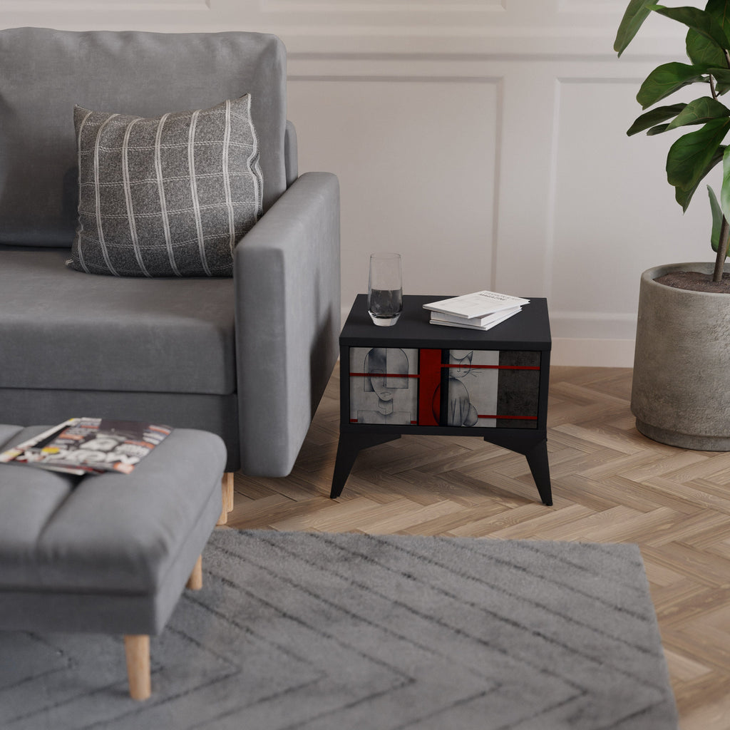 Table de chevet GRAY FIGURES en finition noire