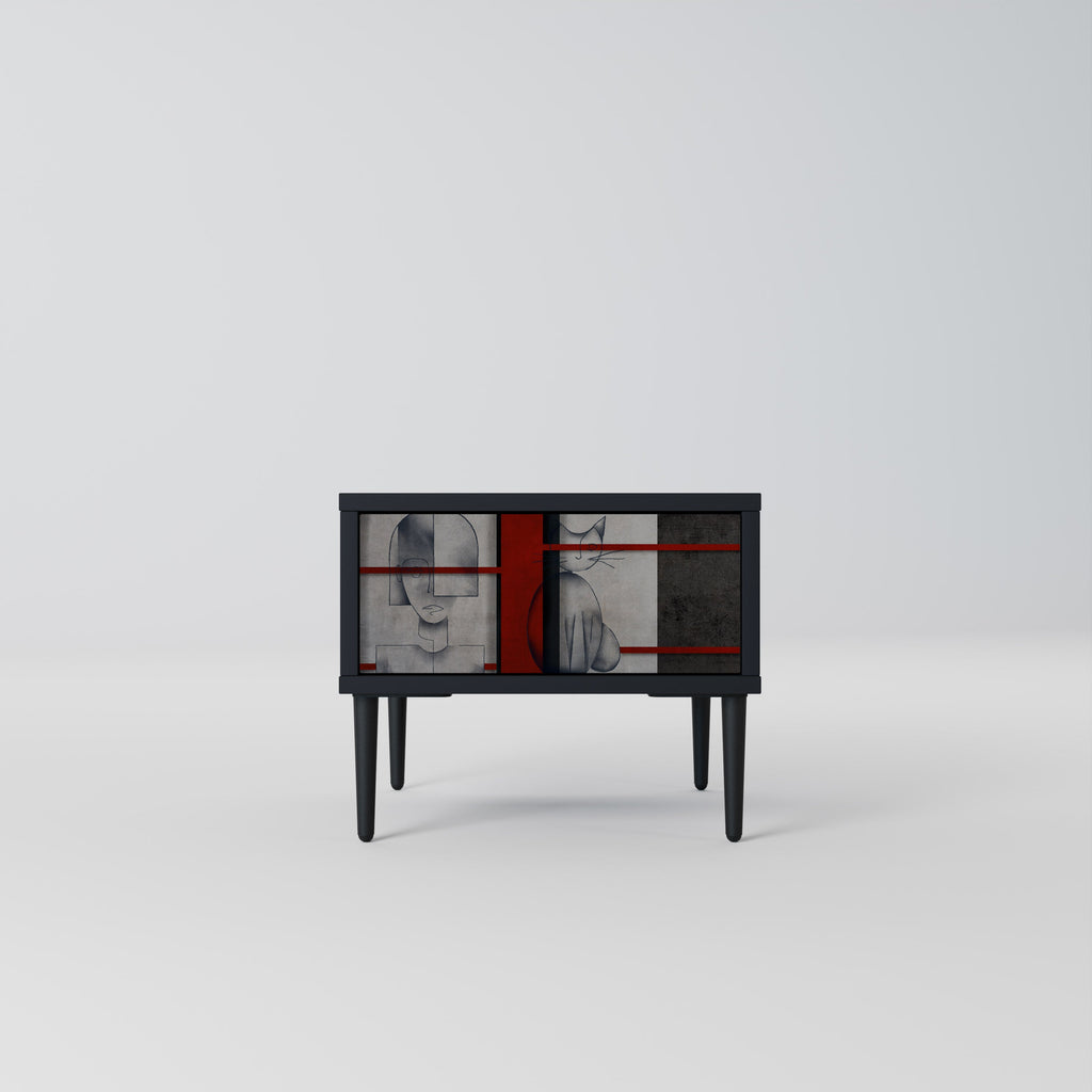 Table de chevet GRAY FIGURES en finition noire