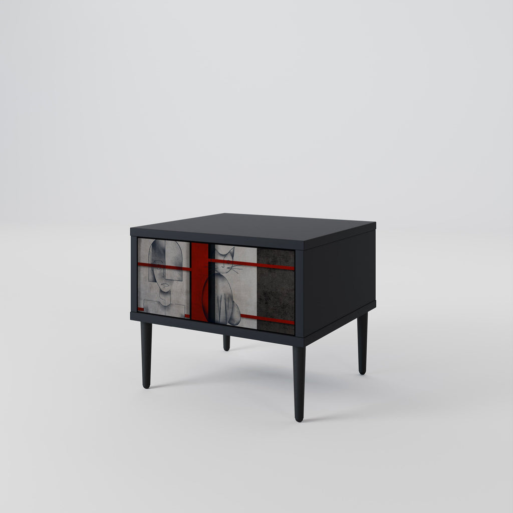 Table de chevet GRAY FIGURES en finition noire