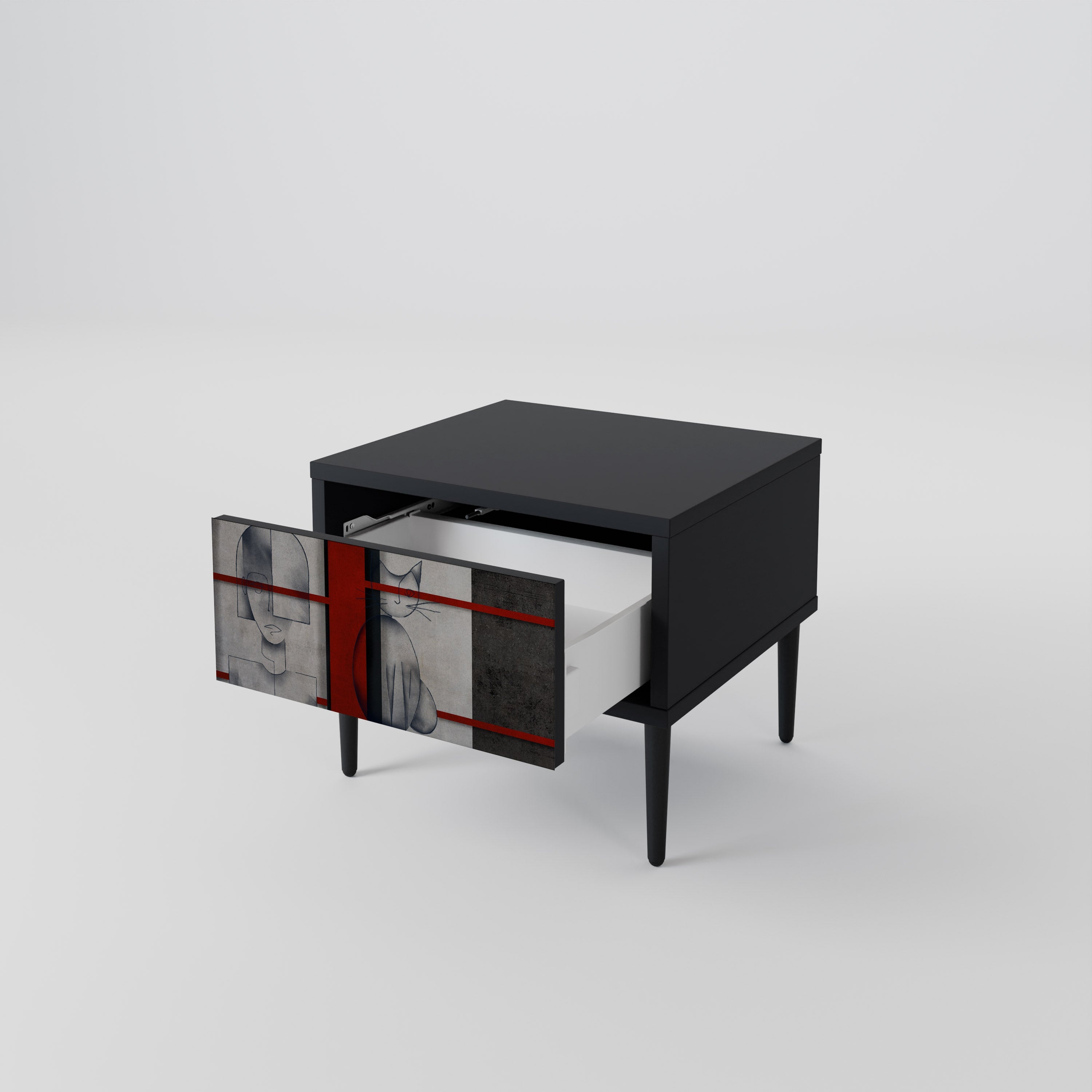 Table de chevet GRAY FIGURES en finition noire