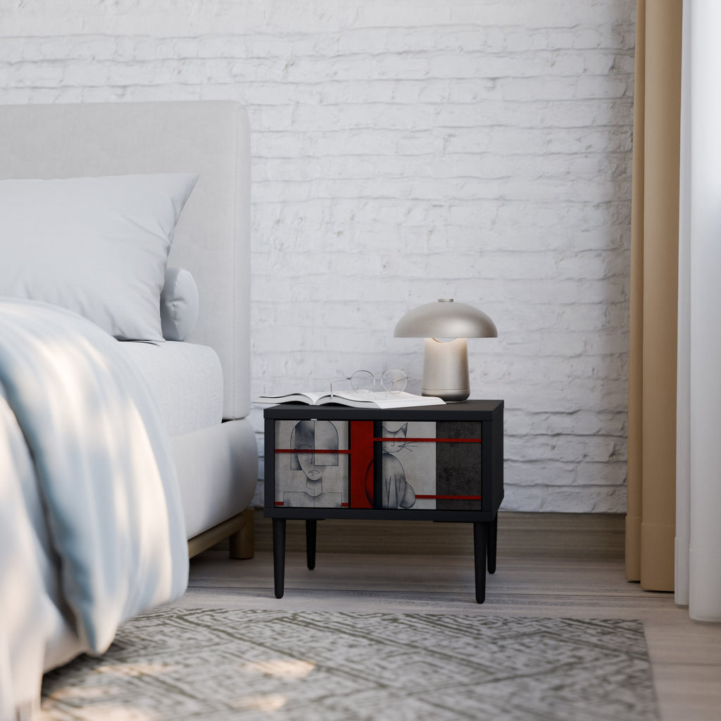 Table de chevet GRAY FIGURES en finition noire