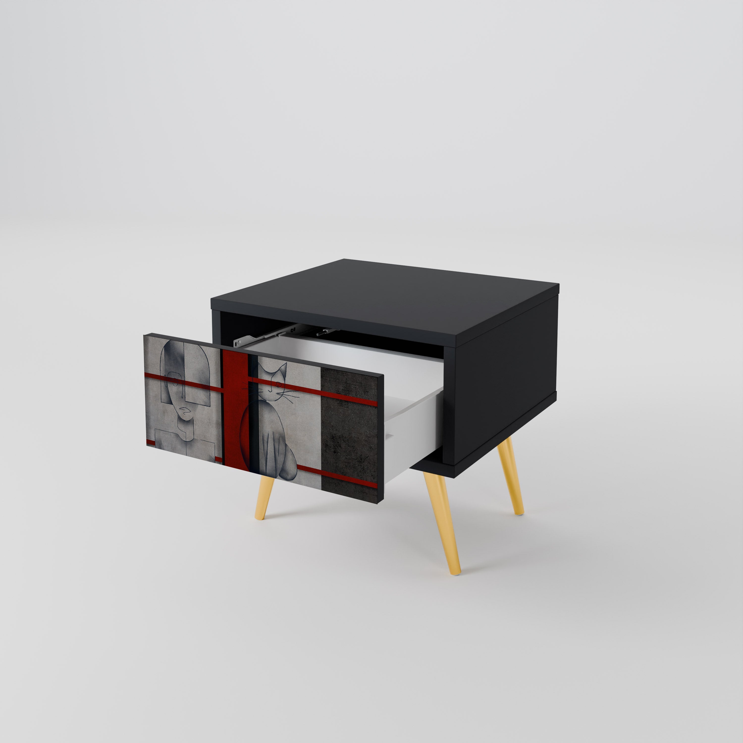 Table de chevet GRAY FIGURES en finition noire