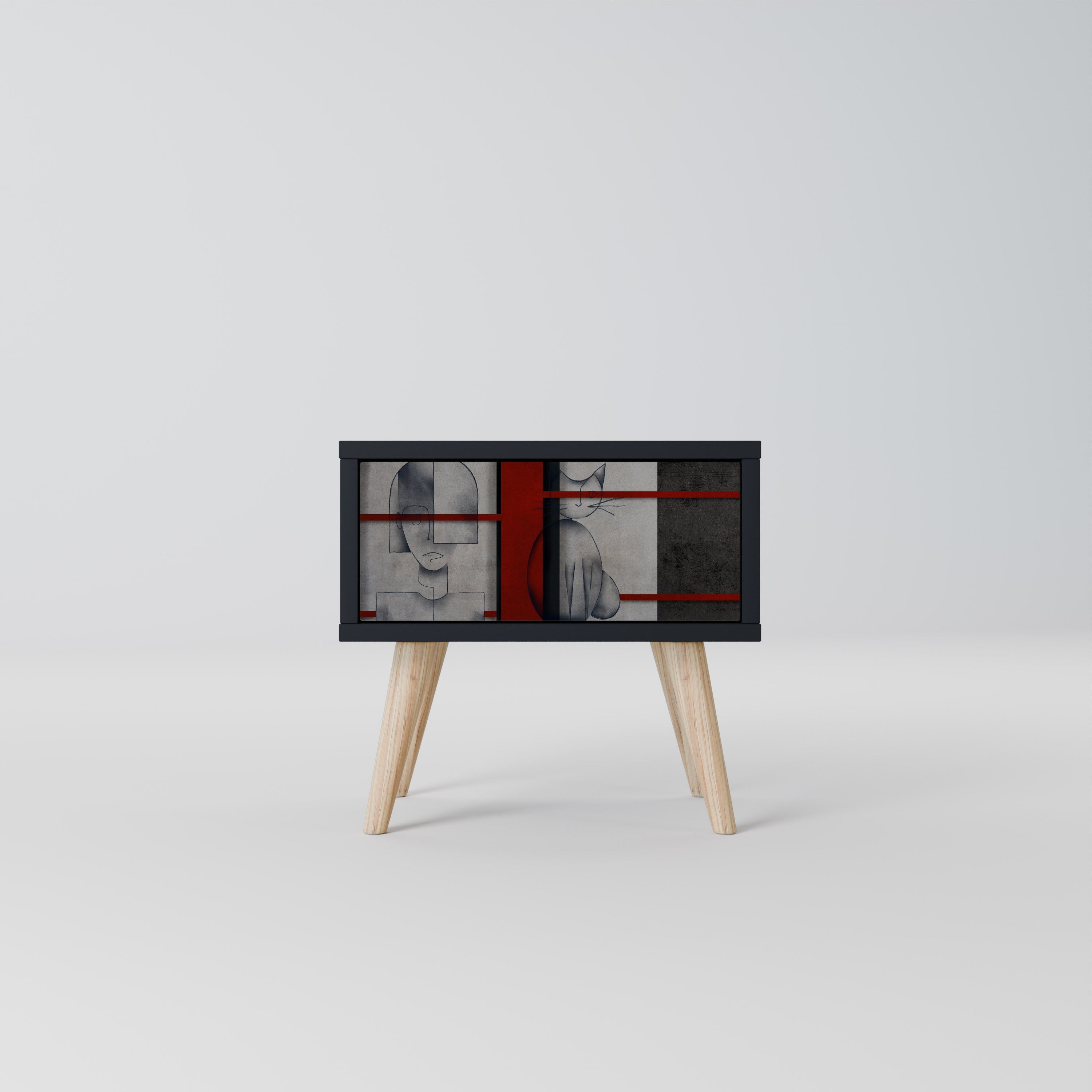 Table de chevet GRAY FIGURES en finition noire