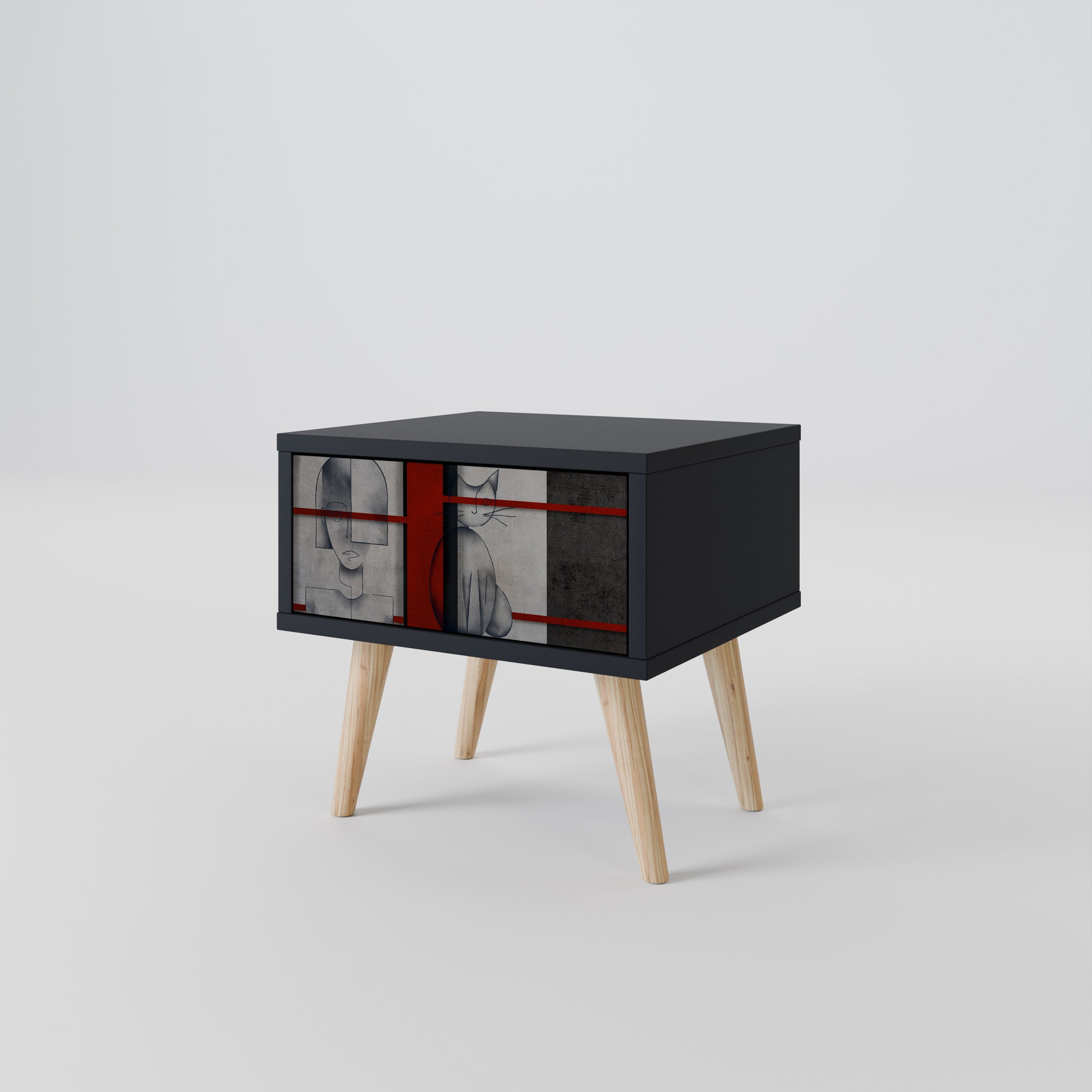 Table de chevet GRAY FIGURES en finition noire