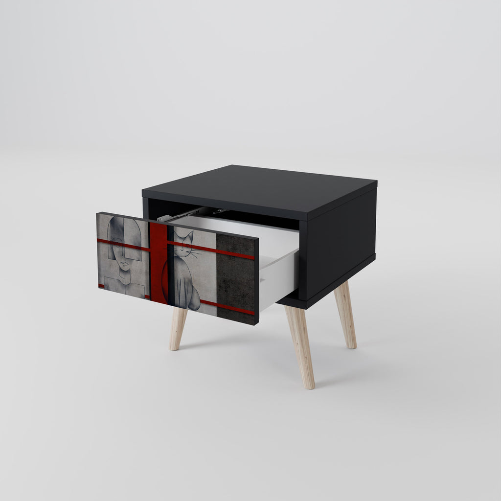 Table de chevet GRAY FIGURES en finition noire