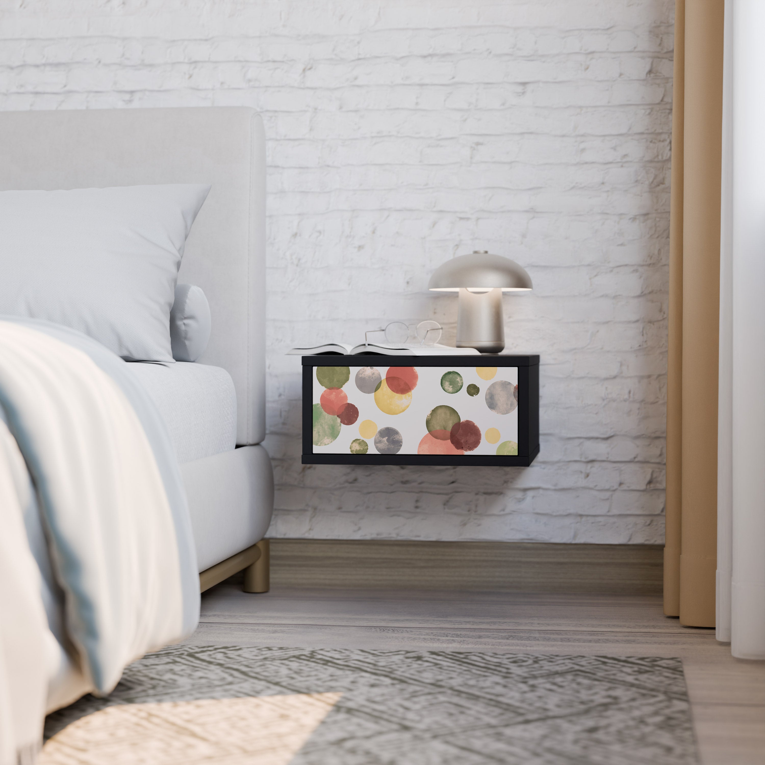 Table de chevet FLEETING HAPPINESS en finition noire