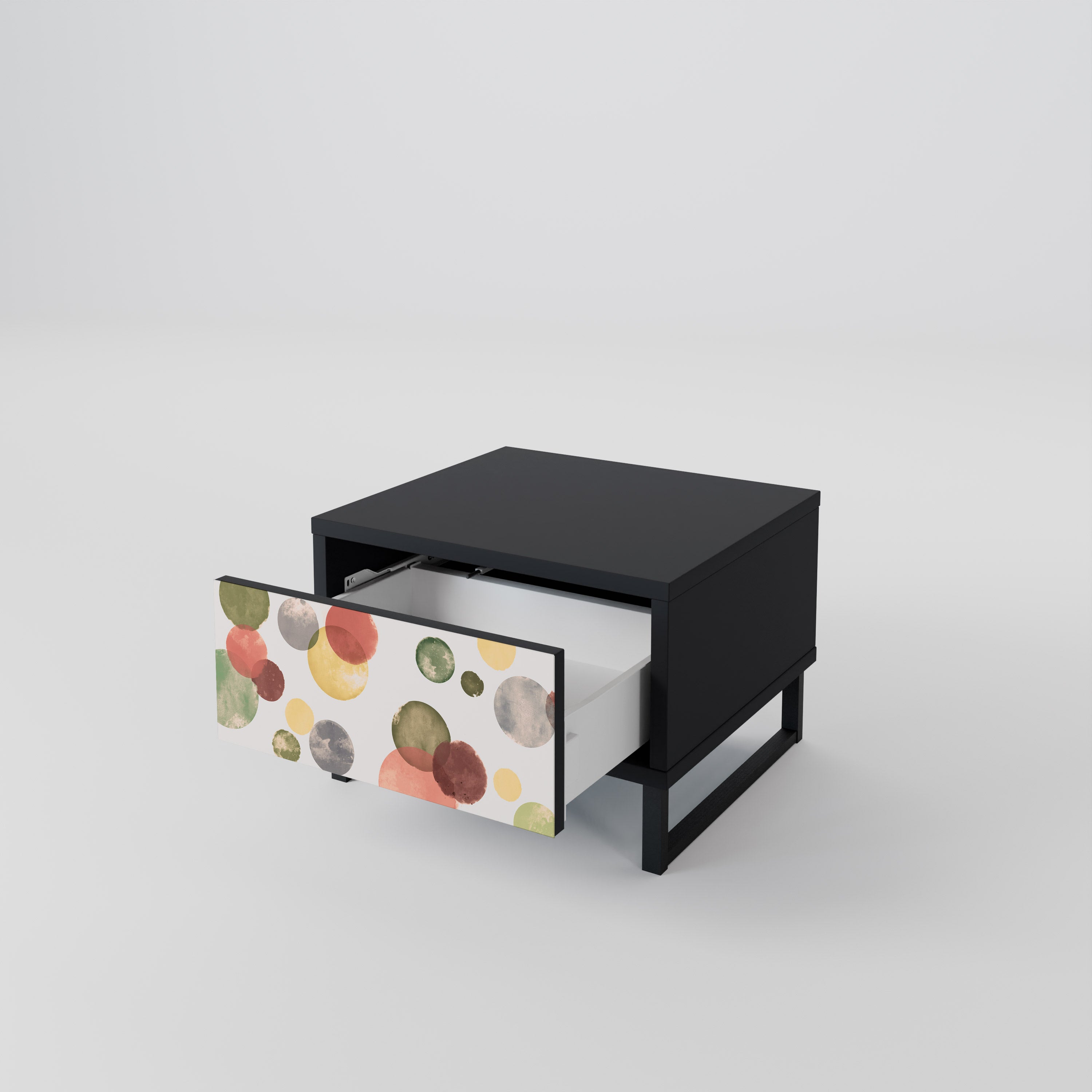 Table de chevet FLEETING HAPPINESS en finition noire