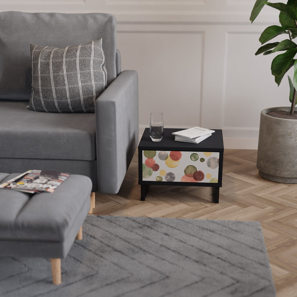 Table de chevet FLEETING HAPPINESS en finition noire