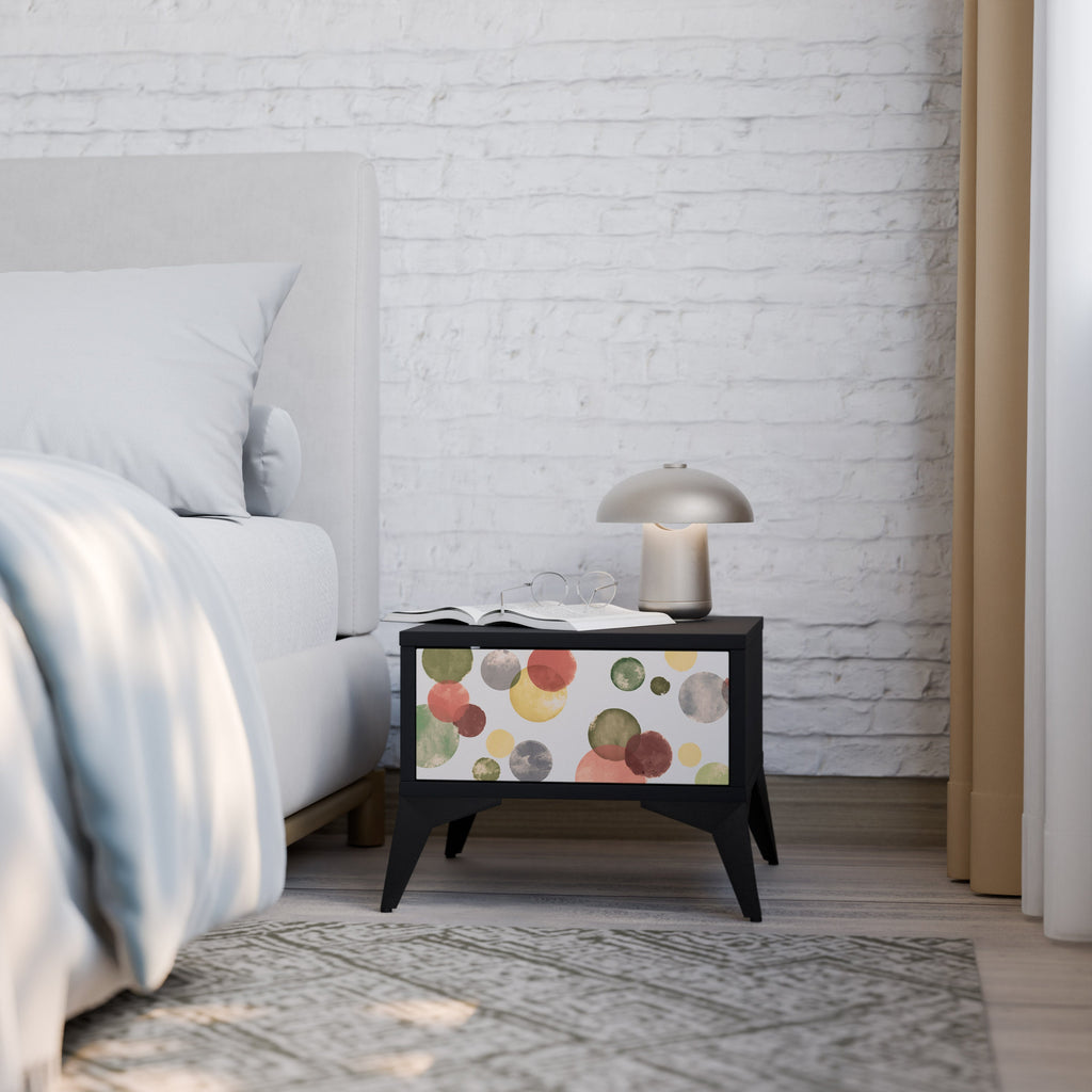 Table de chevet FLEETING HAPPINESS en finition noire