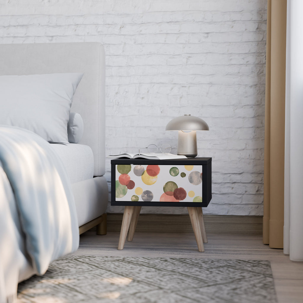 Table de chevet FLEETING HAPPINESS en finition noire