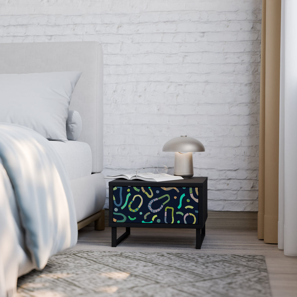 Table de chevet CONTRAST DANCE en finition noire