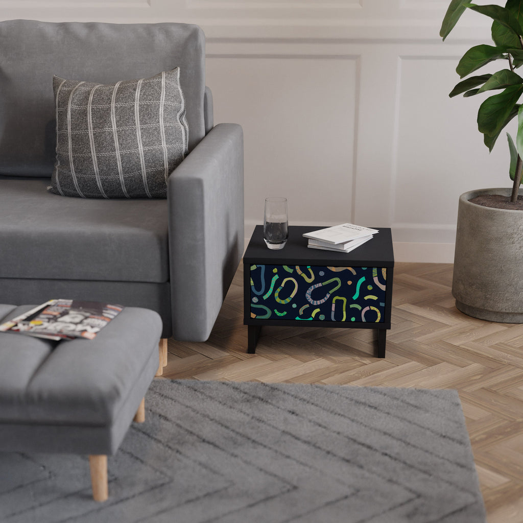 Table de chevet CONTRAST DANCE en finition noire