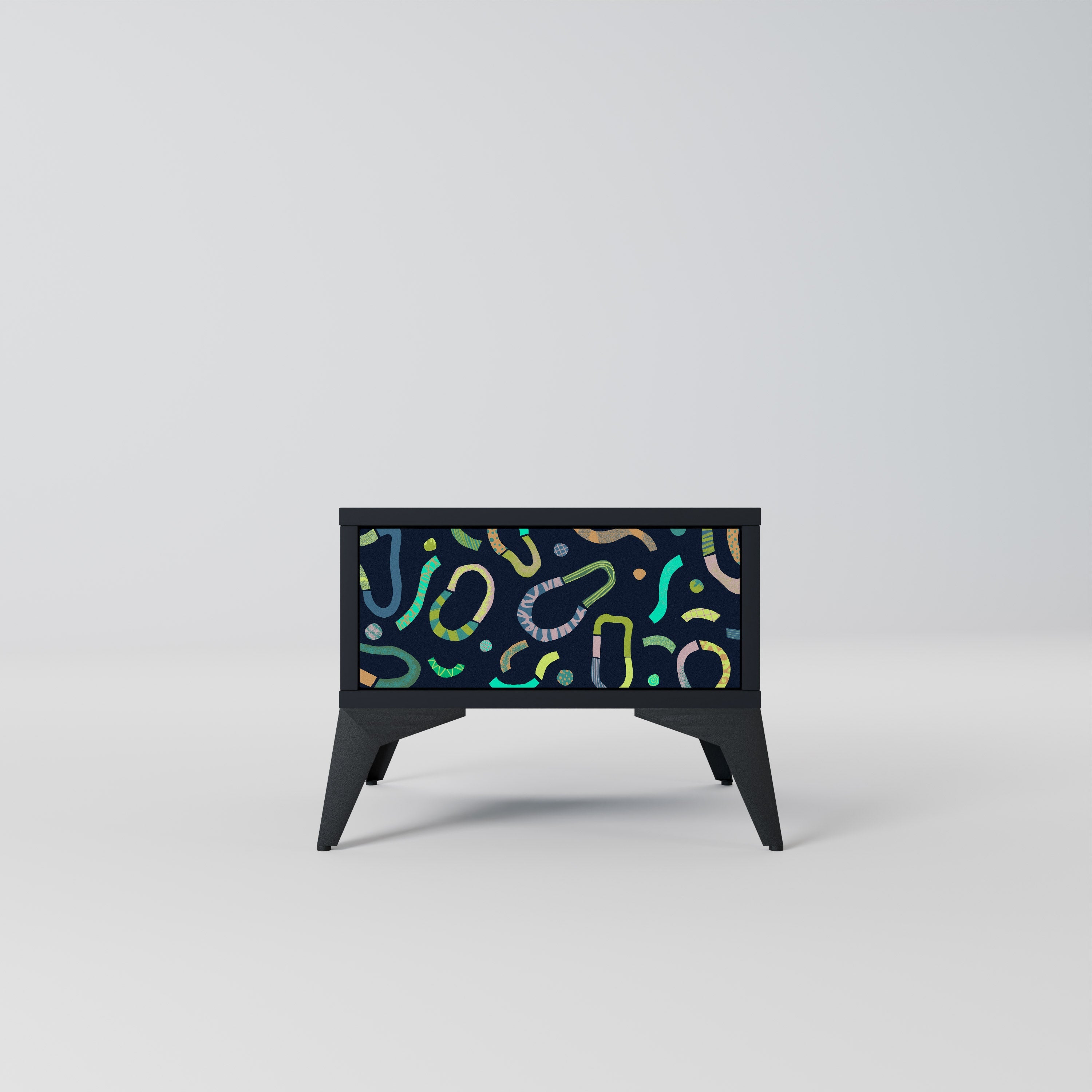 Table de chevet CONTRAST DANCE en finition noire