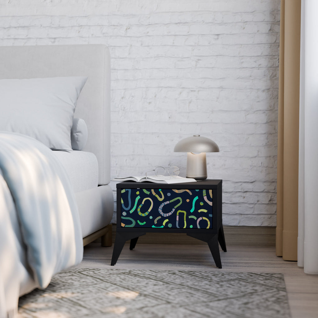 Table de chevet CONTRAST DANCE en finition noire