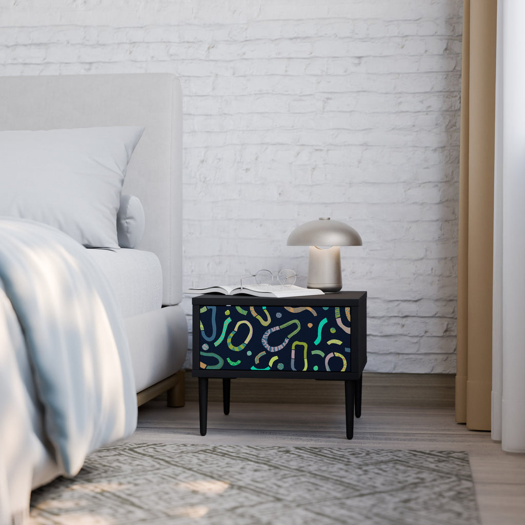 Table de chevet CONTRAST DANCE en finition noire