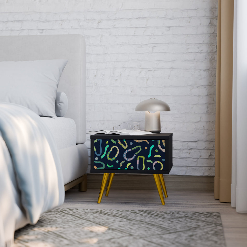 Table de chevet CONTRAST DANCE en finition noire